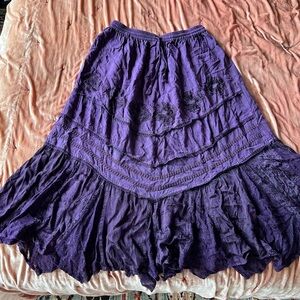 Embroidered vintage Aztec maxi skirt